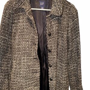 GAP Women's Classic Black and White Pea Coat